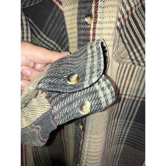 VTG Berne Apparel Heavy Cotton Button Up Flannel Mens M - Picture 8 of 12